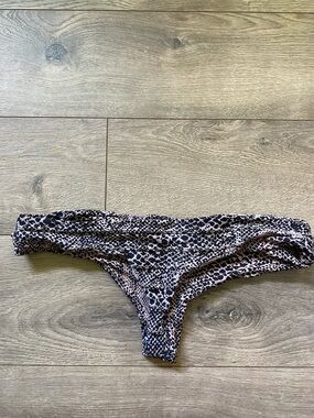 acacia swimwear Leopard Print Bikini Bottoms in Black and Cream